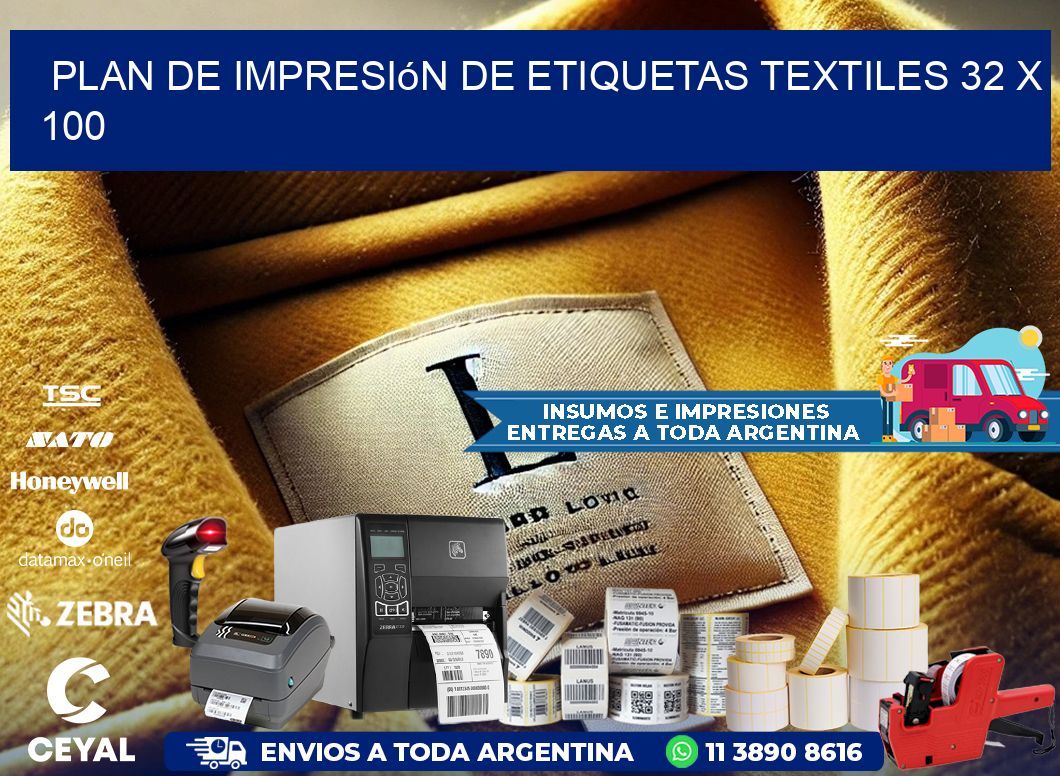 plan de impresión de etiquetas textiles 32 x 100