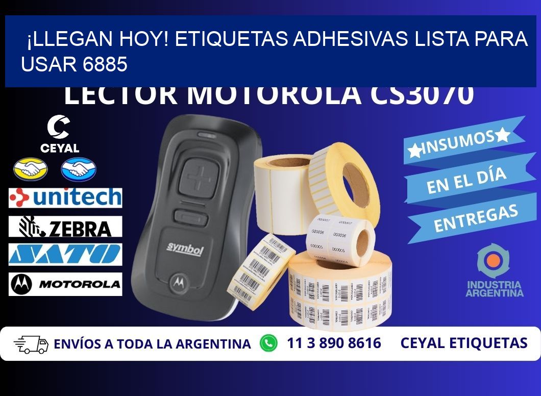 ¡Llegan Hoy! Etiquetas Adhesivas Lista para Usar 6885
