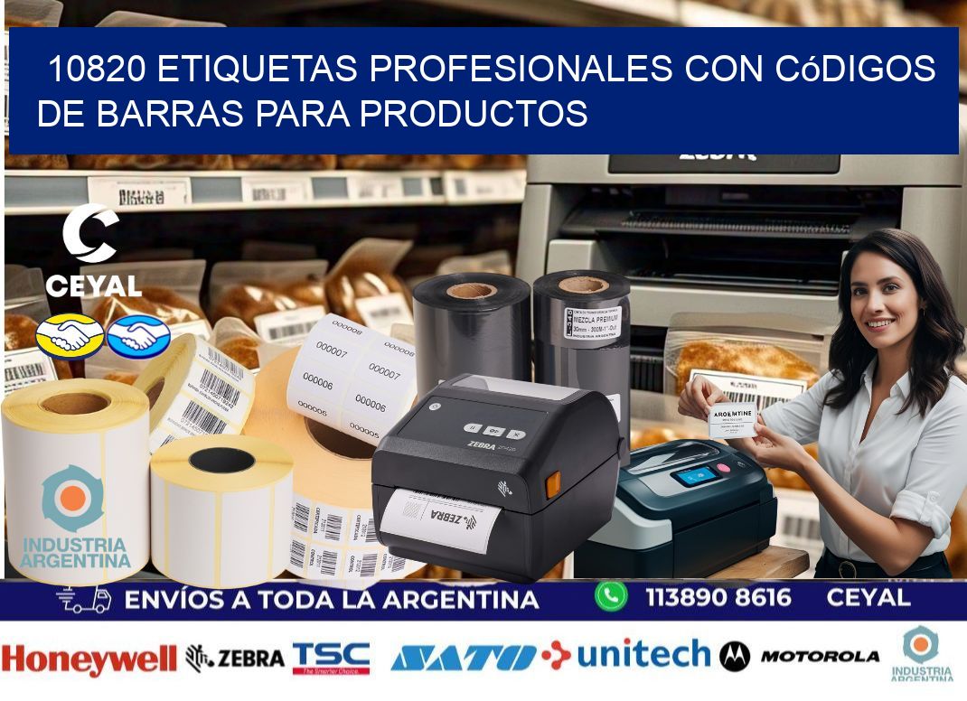 10820 Etiquetas profesionales con códigos de barras para productos