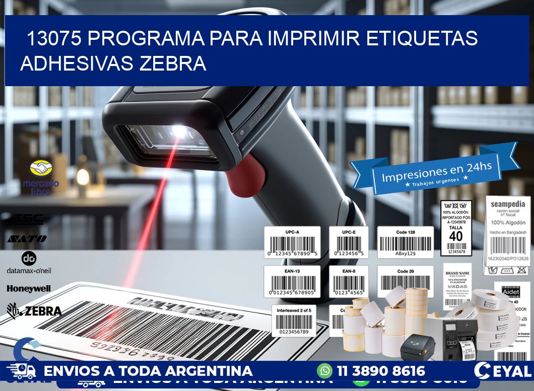 13075 Programa para imprimir etiquetas adhesivas zebra