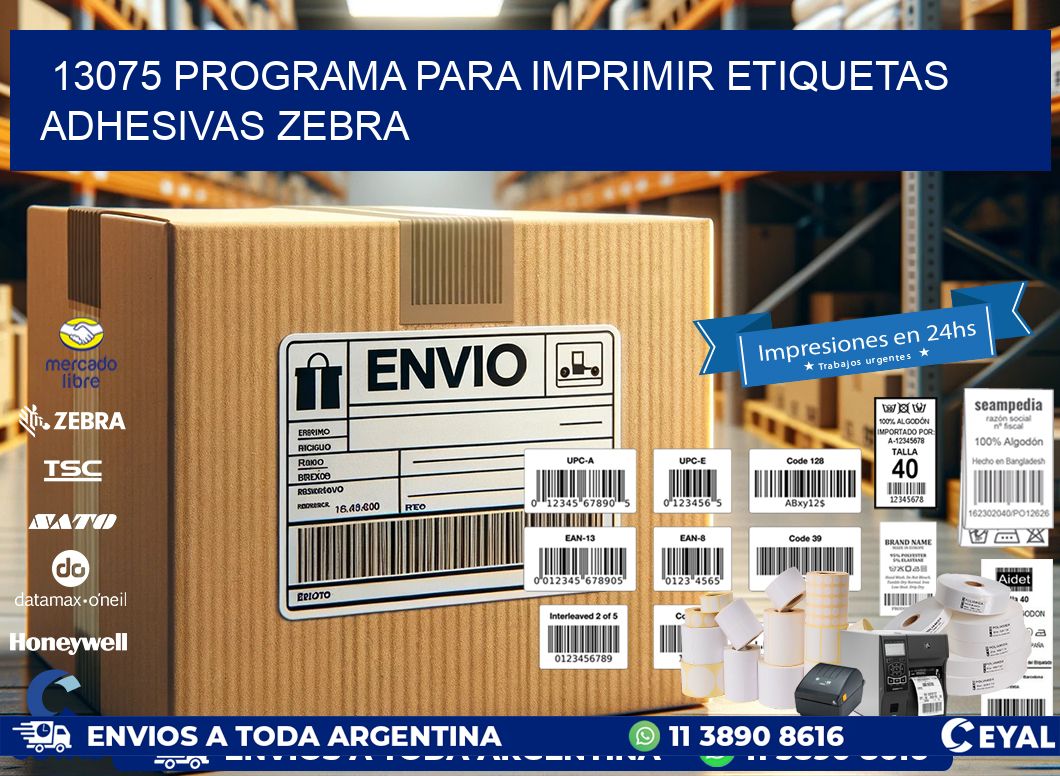 13075 Programa para imprimir etiquetas adhesivas zebra
