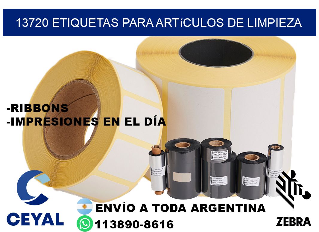 13720 Etiquetas para artículos de limpieza