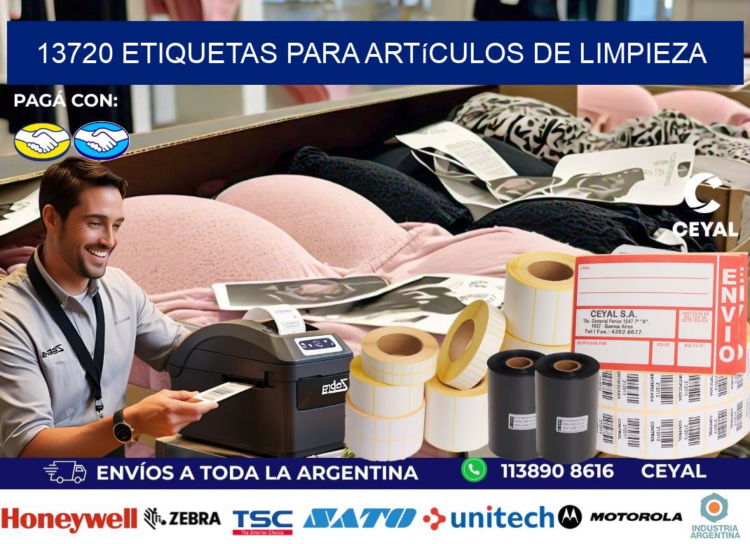 13720 Etiquetas para artículos de limpieza