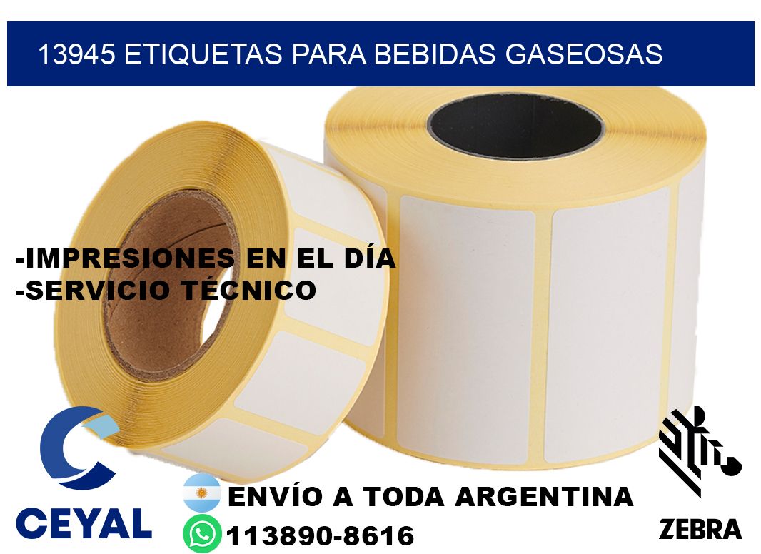 13945 Etiquetas para bebidas gaseosas