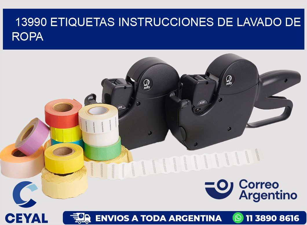 13990 etiquetas instrucciones de lavado de ropa