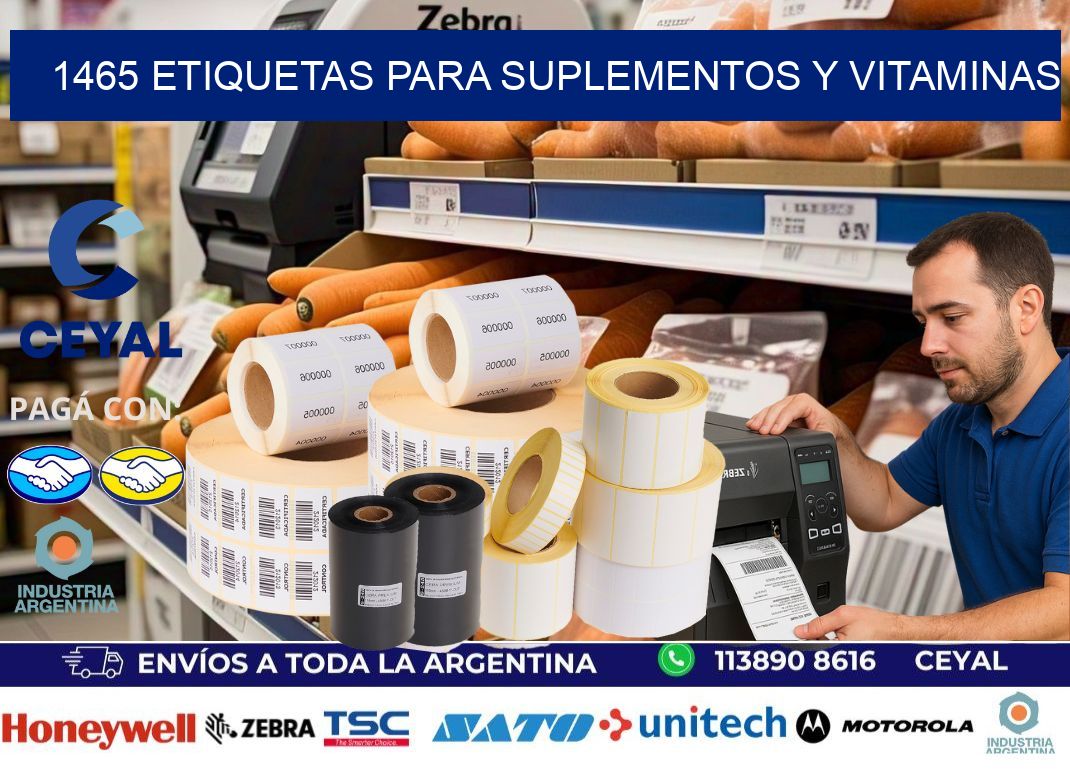 1465 Etiquetas para suplementos y vitaminas