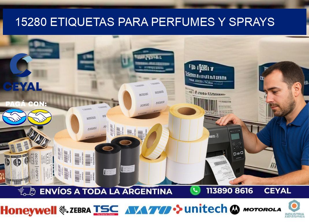 15280 Etiquetas para perfumes y sprays