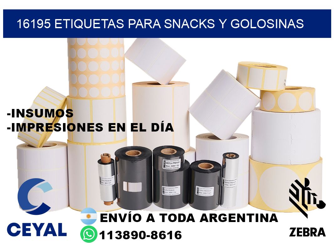 16195 Etiquetas para snacks y golosinas