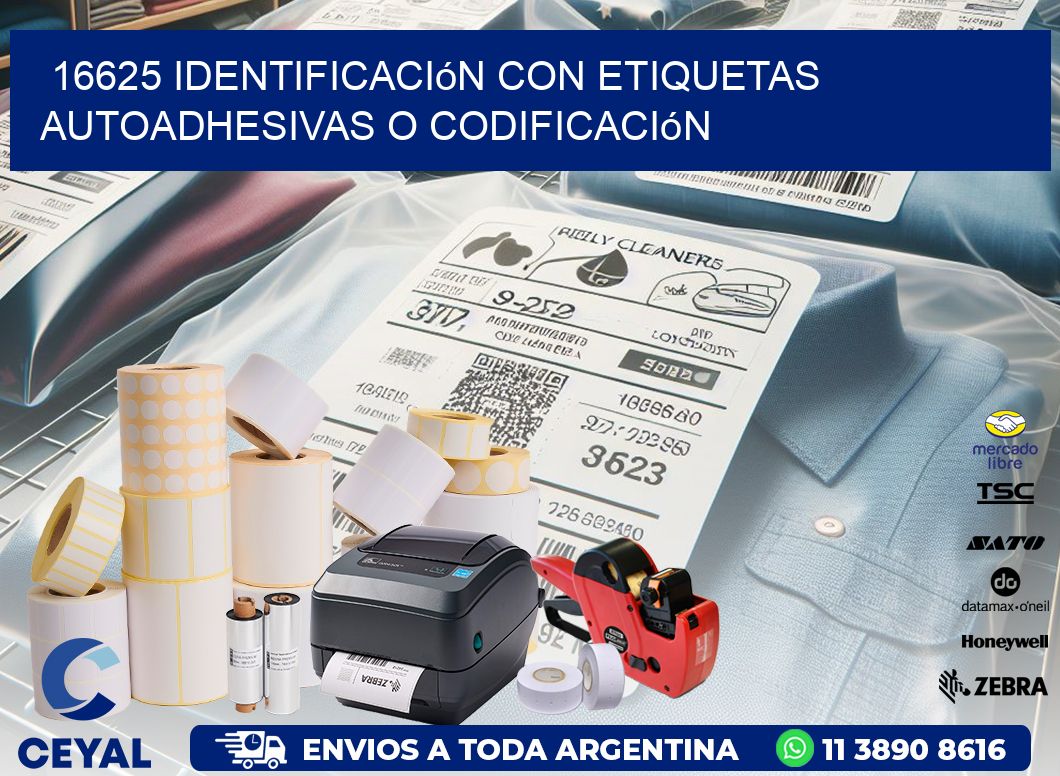 16625 identificación con etiquetas autoadhesivas o codificación