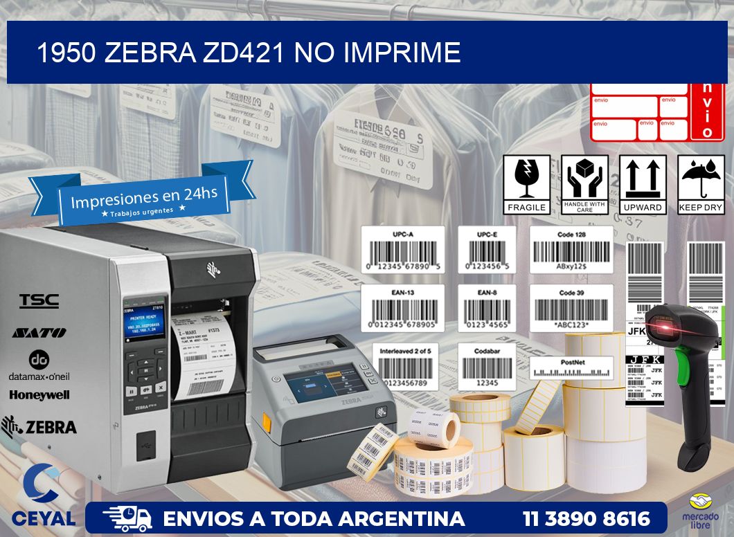 1950 Zebra ZD421 no imprime