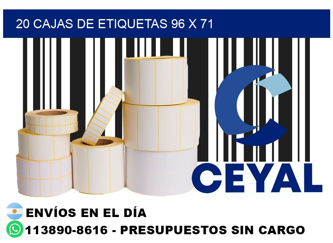 20 cajas de etiquetas 96 x 71