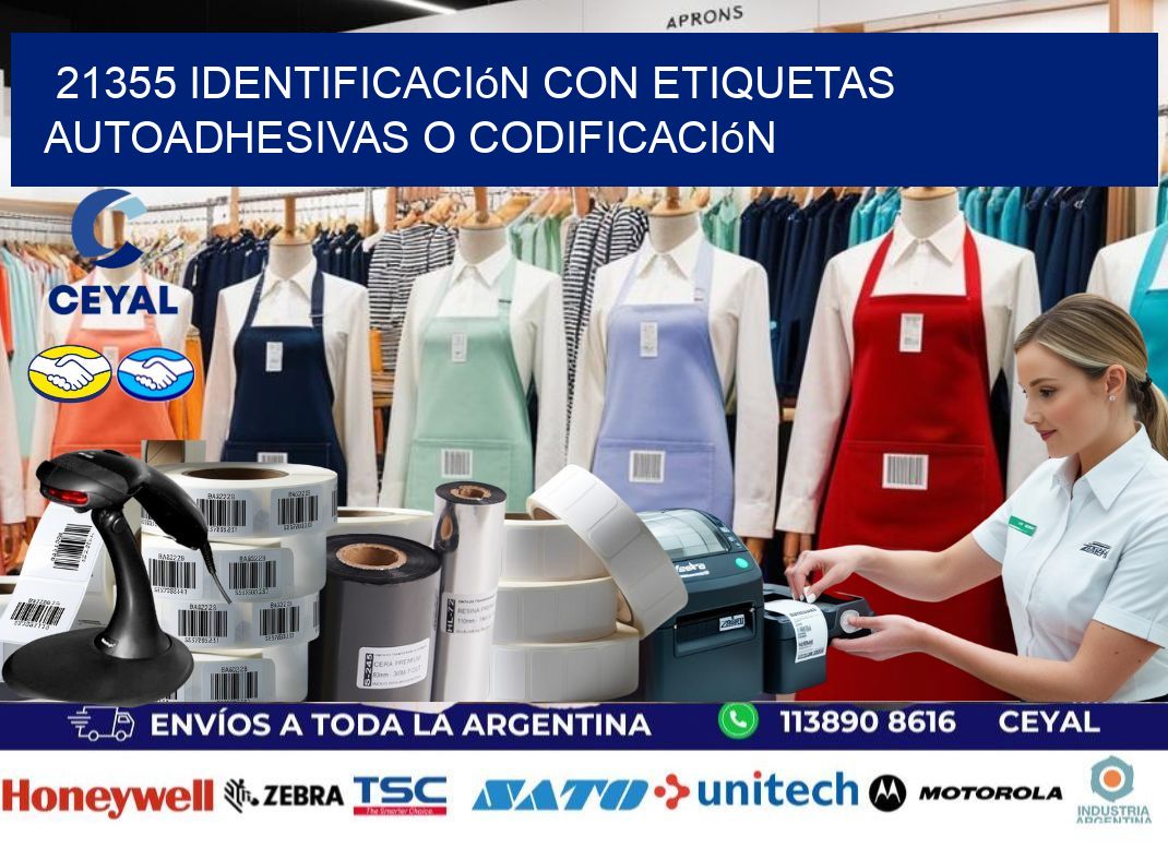 21355 identificación con etiquetas autoadhesivas o codificación