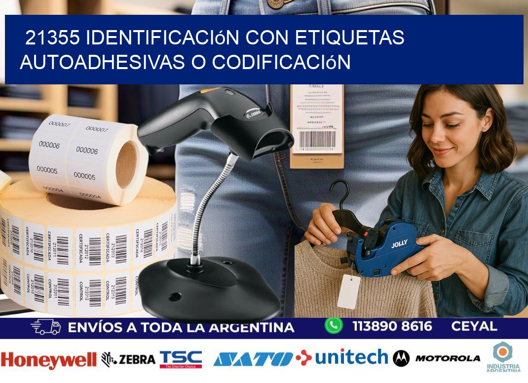 21355 identificación con etiquetas autoadhesivas o codificación