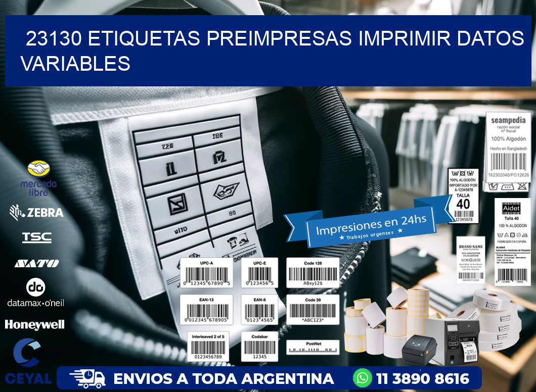 23130 Etiquetas preimpresas imprimir datos variables
