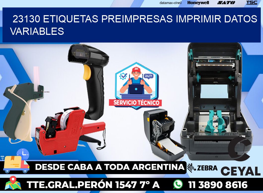 23130 Etiquetas preimpresas imprimir datos variables