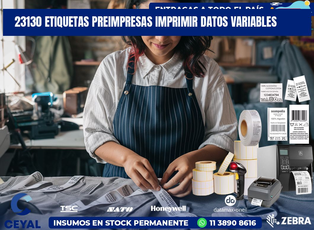 23130 Etiquetas preimpresas imprimir datos variables
