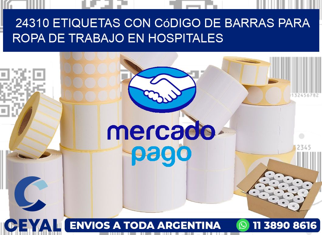24310 Etiquetas con código de barras para ropa de trabajo en hospitales