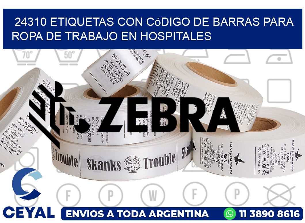 24310 Etiquetas con código de barras para ropa de trabajo en hospitales