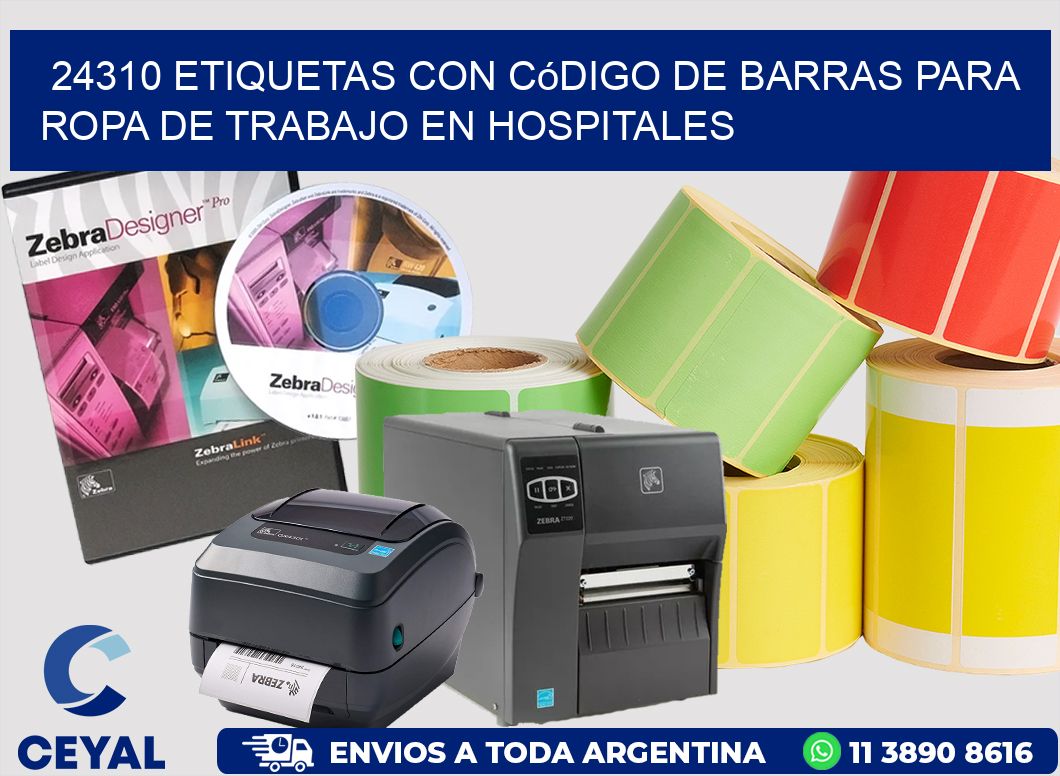 24310 Etiquetas con código de barras para ropa de trabajo en hospitales