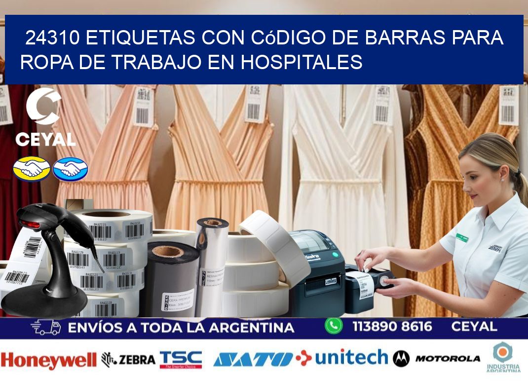 24310 Etiquetas con código de barras para ropa de trabajo en hospitales