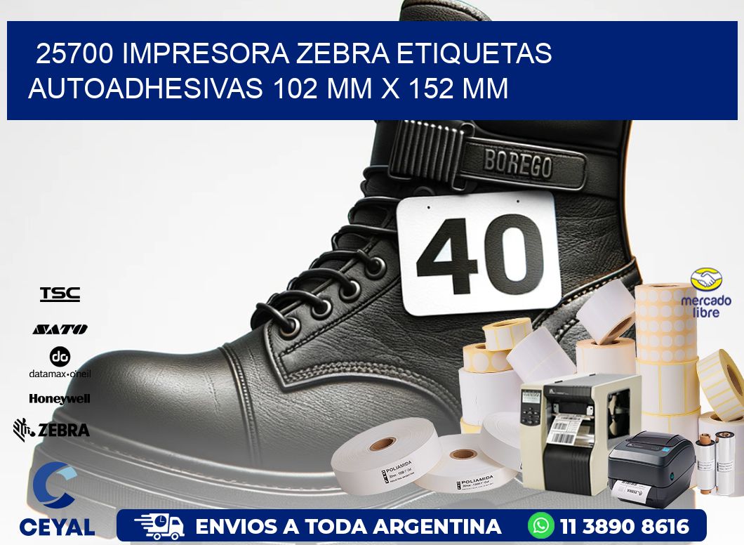 25700 impresora zebra etiquetas autoadhesivas 102 mm x 152 mm