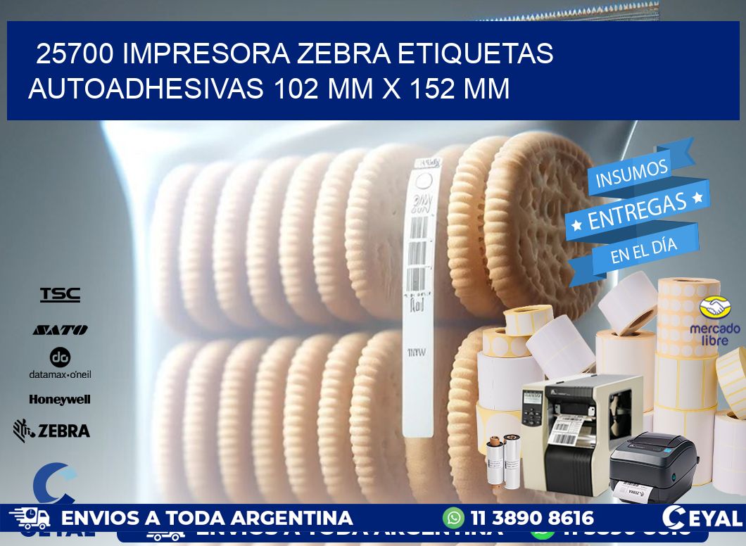 25700 impresora zebra etiquetas autoadhesivas 102 mm x 152 mm