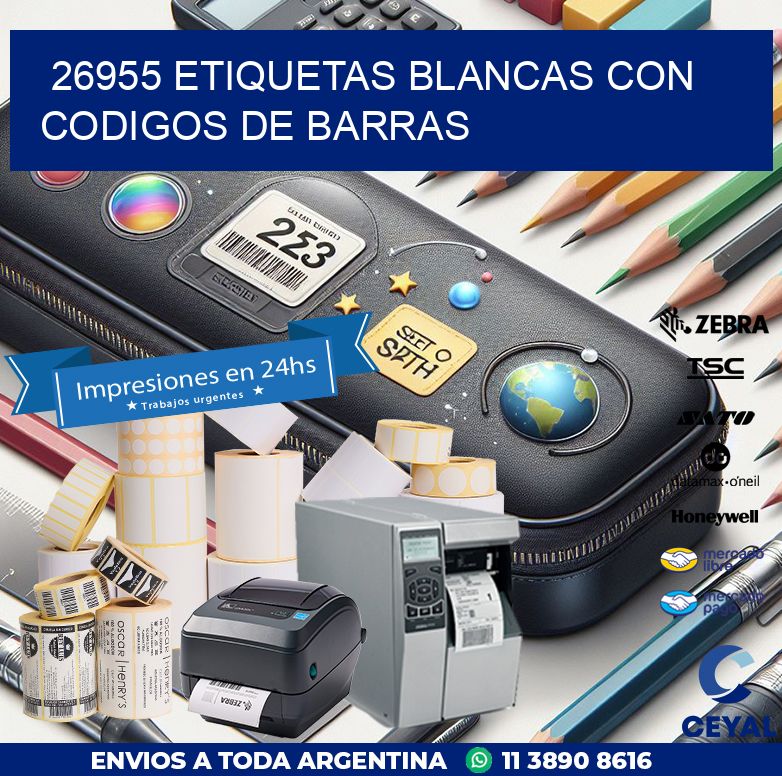 26955 etiquetas blancas con codigos de barras