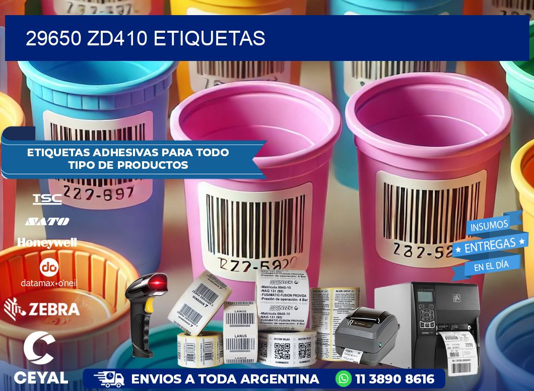 29650 ZD410 etiquetas