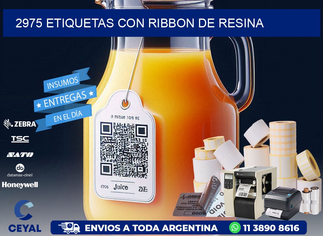 2975 etiquetas con ribbon de resina