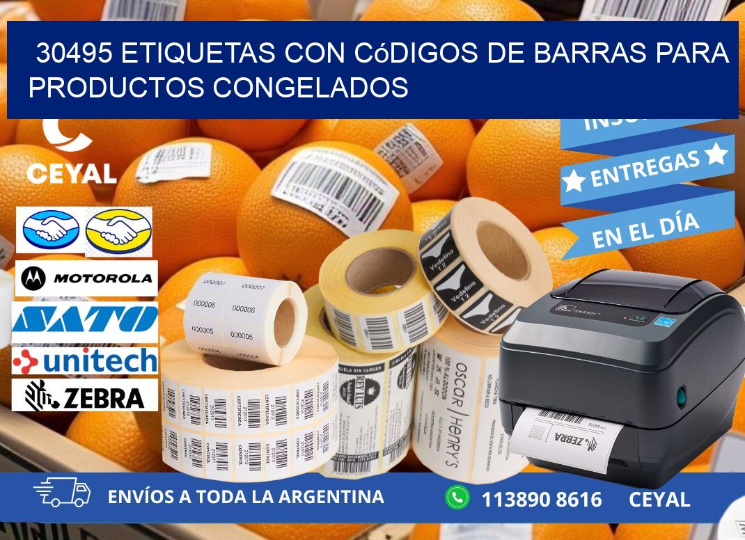 30495 Etiquetas con códigos de barras para productos congelados