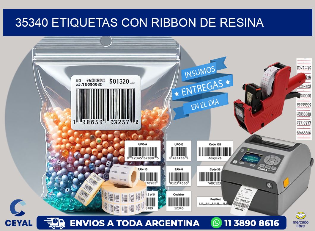 35340 etiquetas con ribbon de resina