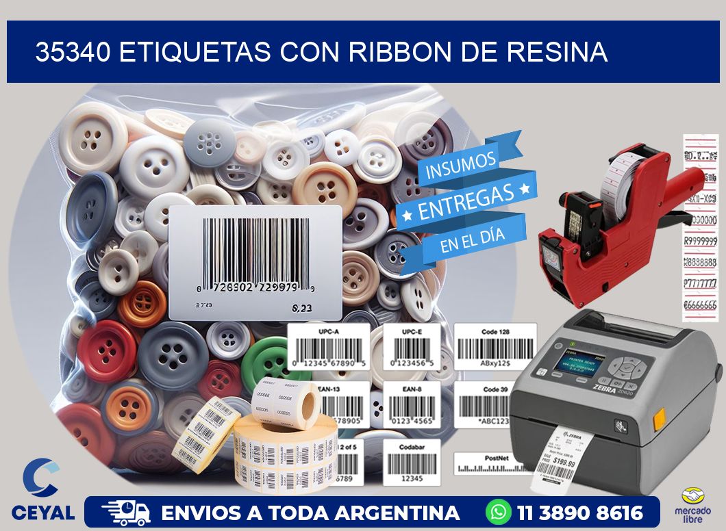35340 etiquetas con ribbon de resina