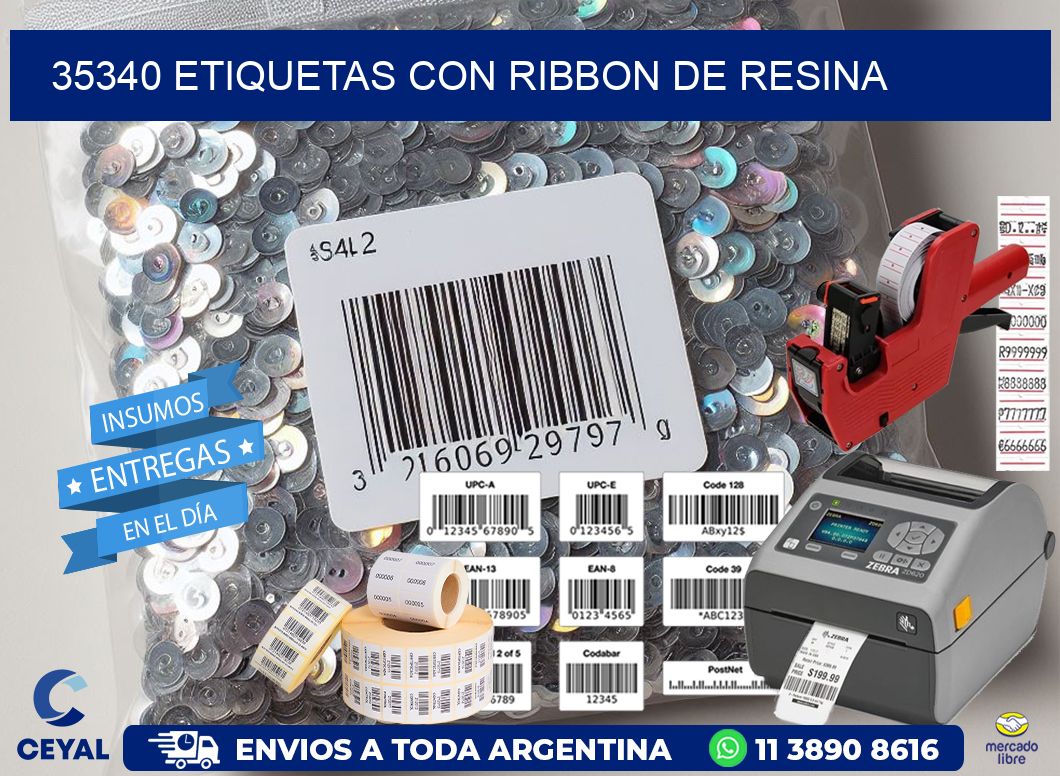 35340 etiquetas con ribbon de resina