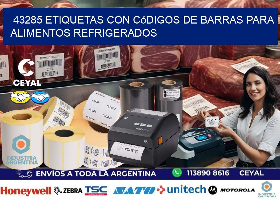 43285 Etiquetas con códigos de barras para alimentos refrigerados