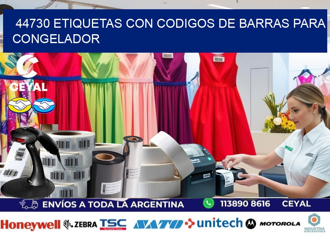 44730 Etiquetas con codigos de barras para congelador