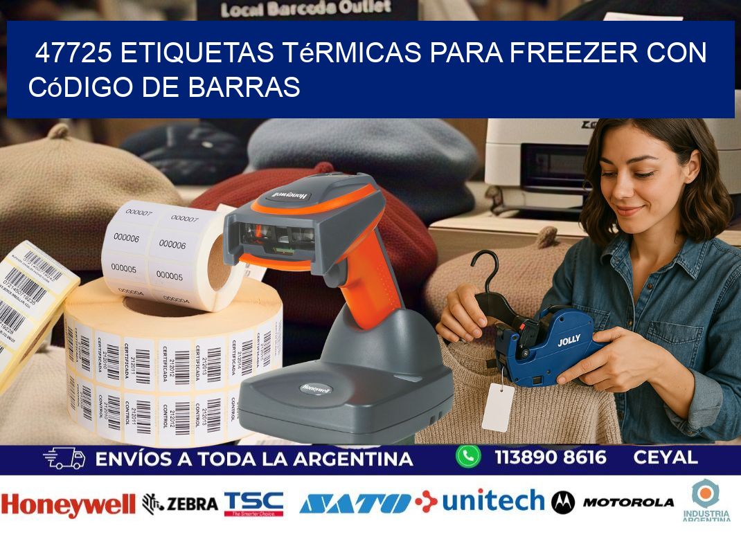 47725 etiquetas térmicas para freezer con código de barras