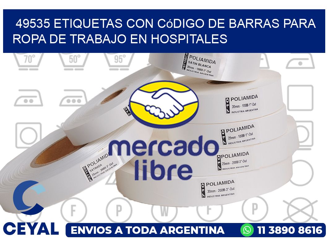 49535 Etiquetas con código de barras para ropa de trabajo en hospitales