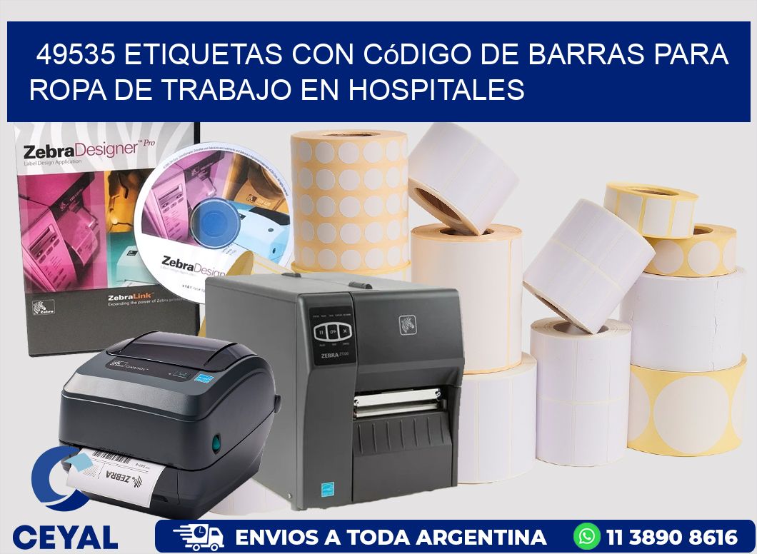 49535 Etiquetas con código de barras para ropa de trabajo en hospitales
