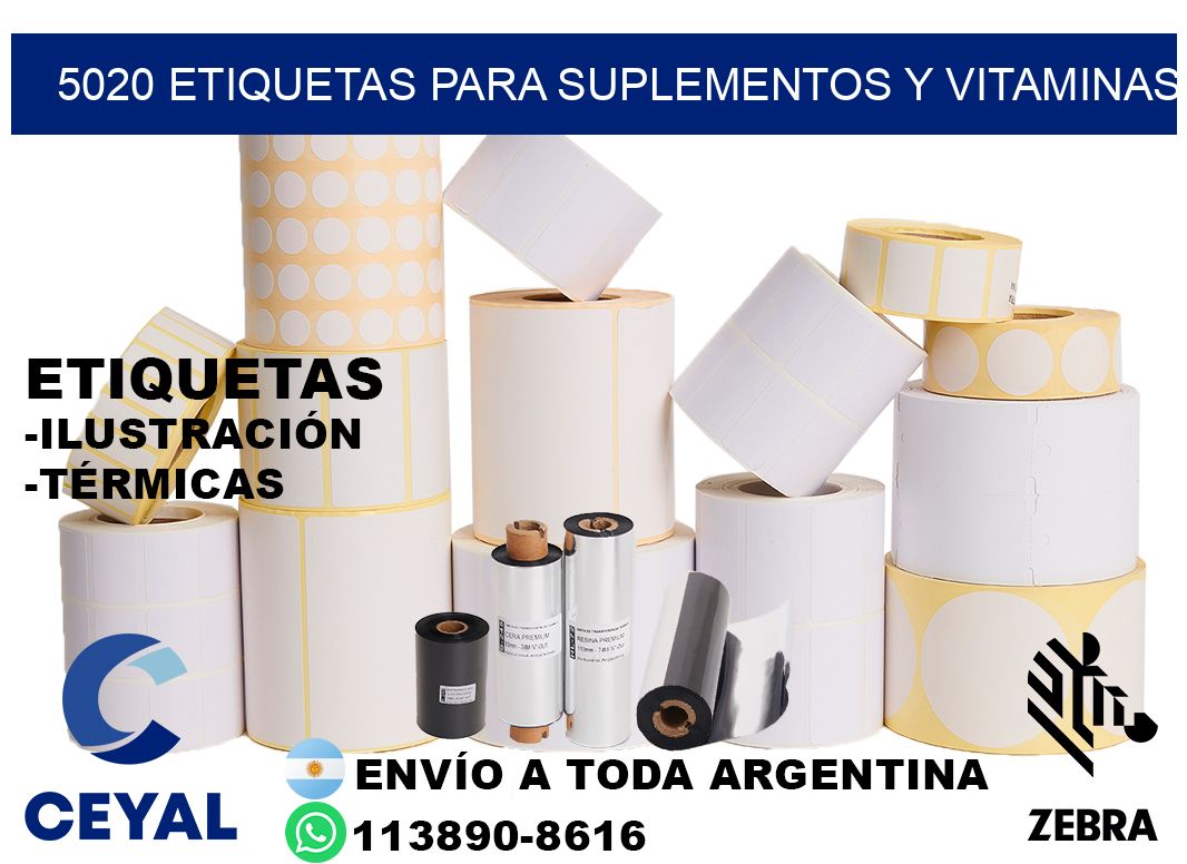 5020 Etiquetas para suplementos y vitaminas