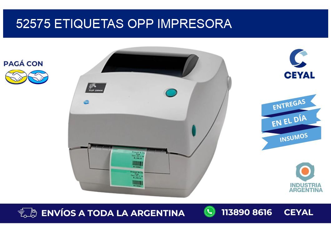 52575 etiquetas opp impresora
