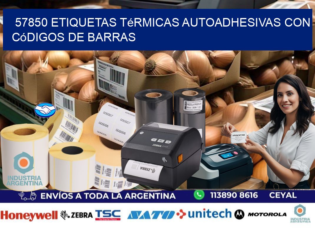 57850 Etiquetas térmicas autoadhesivas con códigos de barras