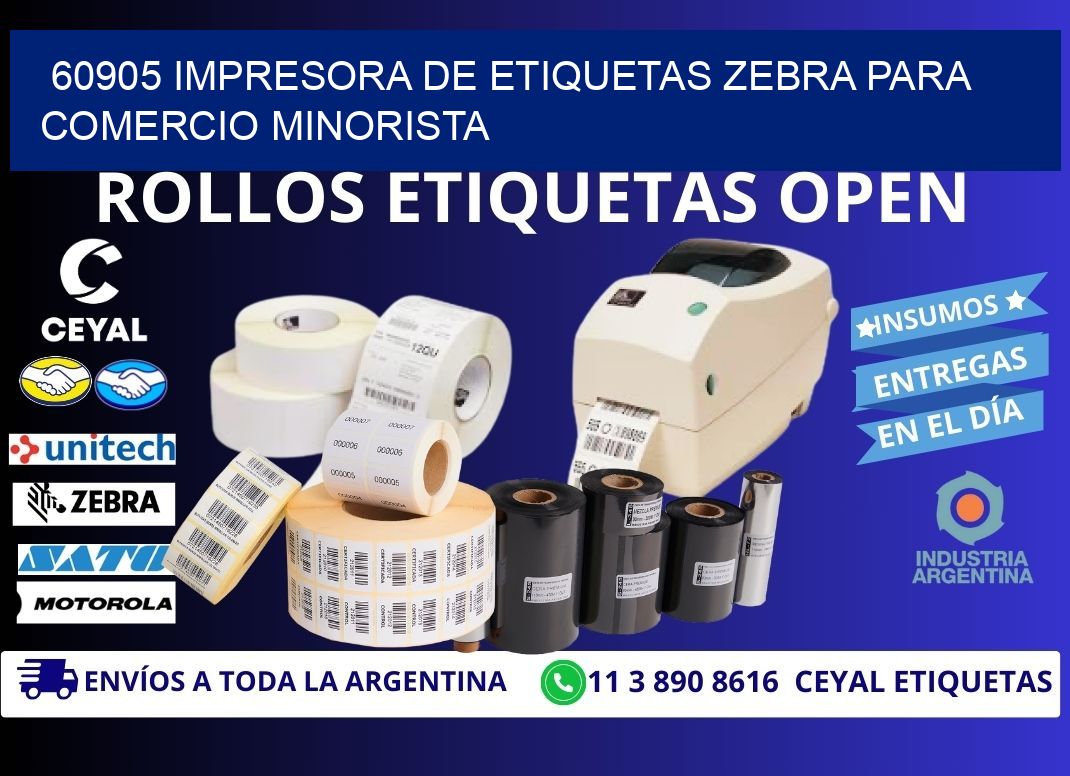 60905 impresora de etiquetas zebra para comercio minorista