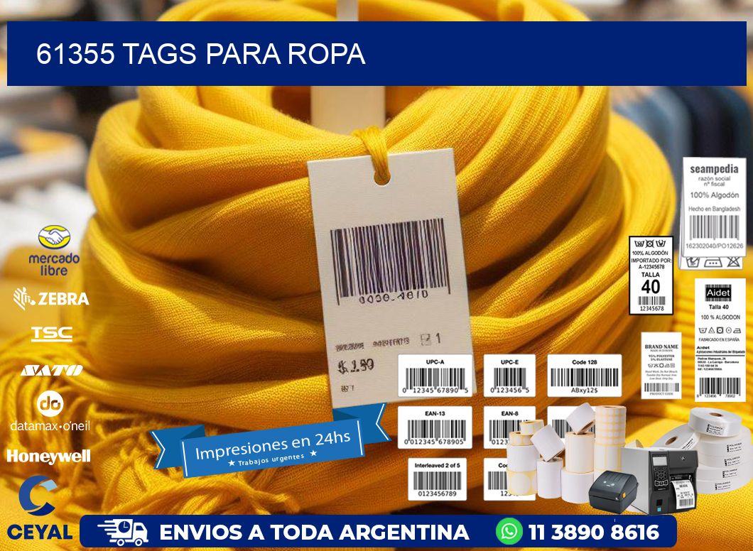 61355 Tags para ropa