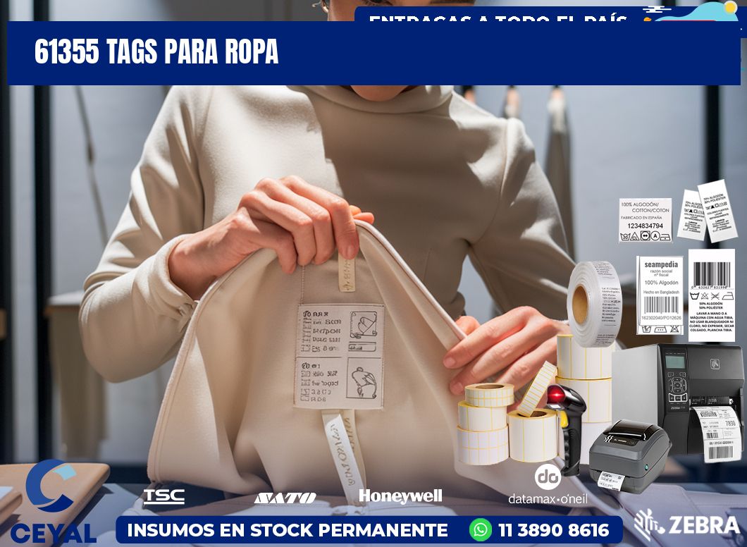 61355 Tags para ropa