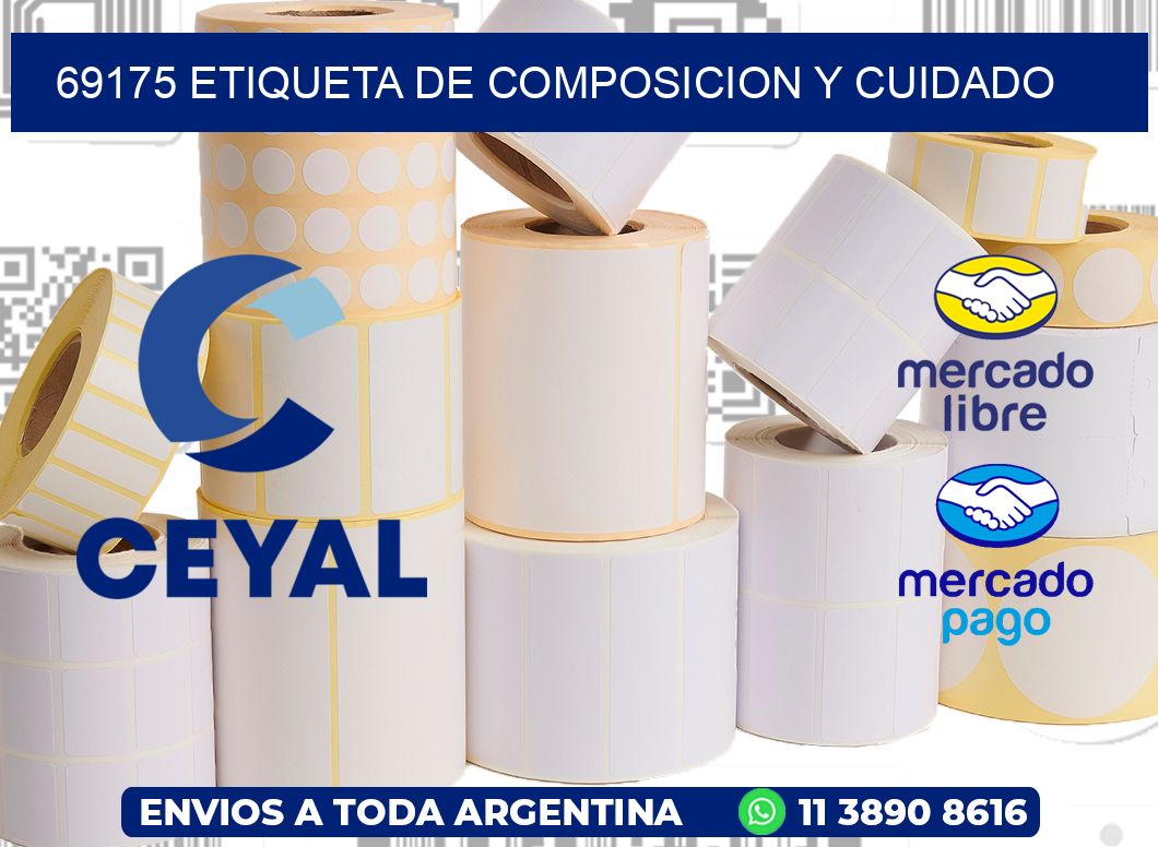 69175 etiqueta de composicion y cuidado