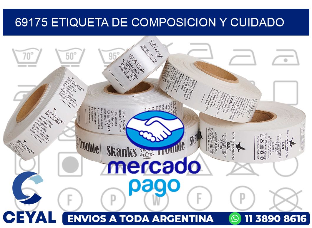 69175 etiqueta de composicion y cuidado