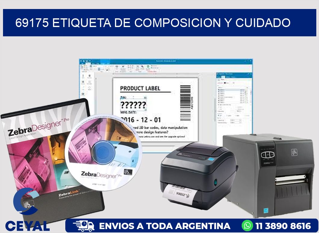 69175 etiqueta de composicion y cuidado