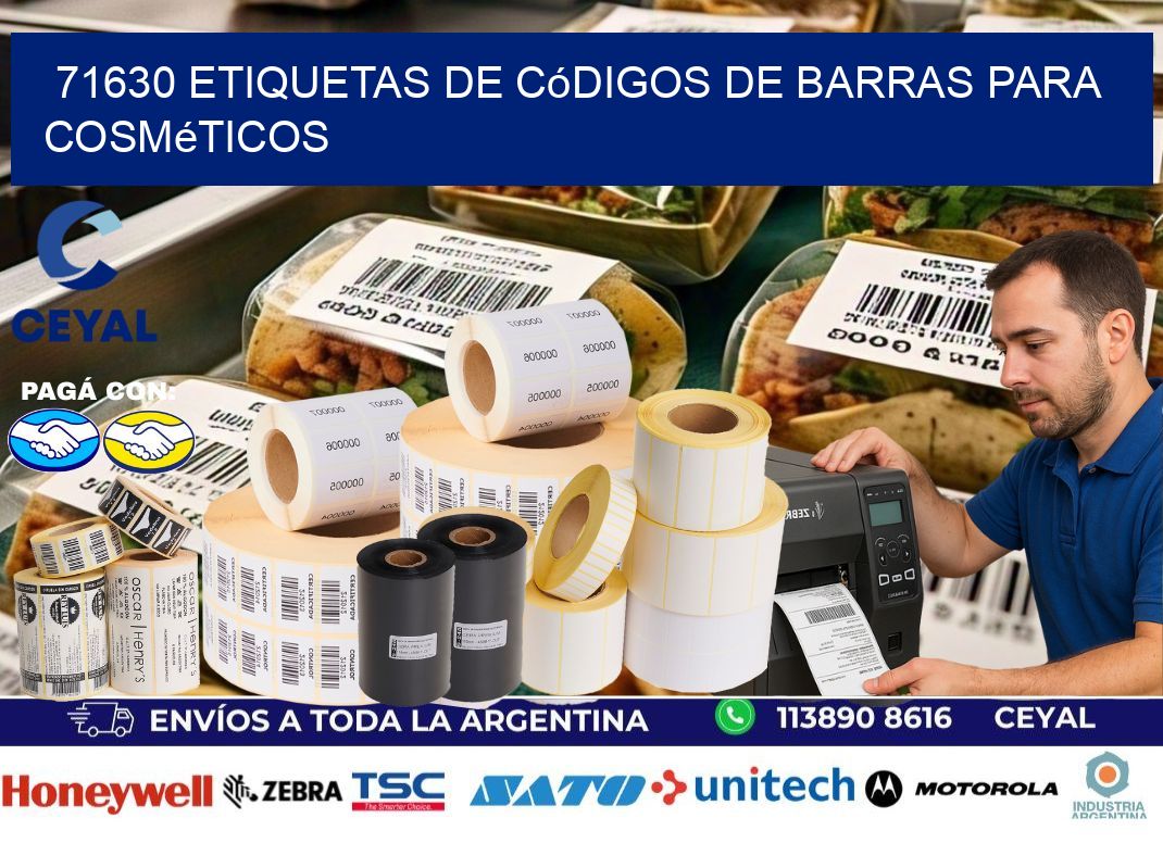 71630 etiquetas de códigos de barras para cosméticos