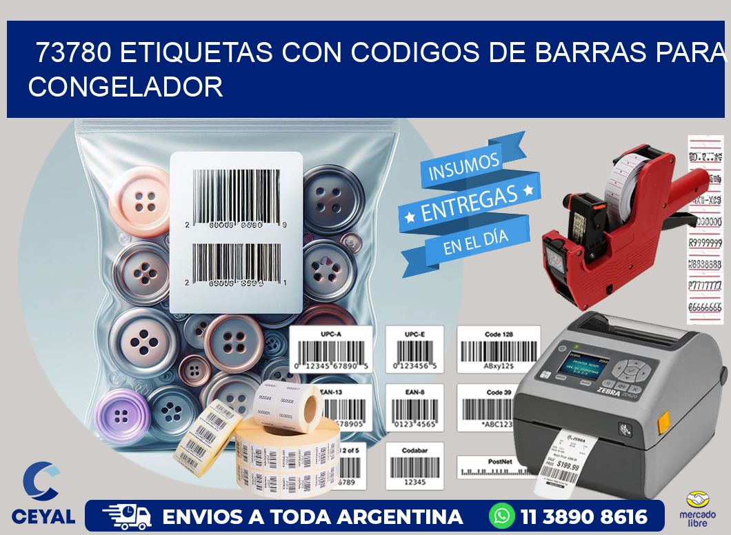 73780 Etiquetas con codigos de barras para congelador