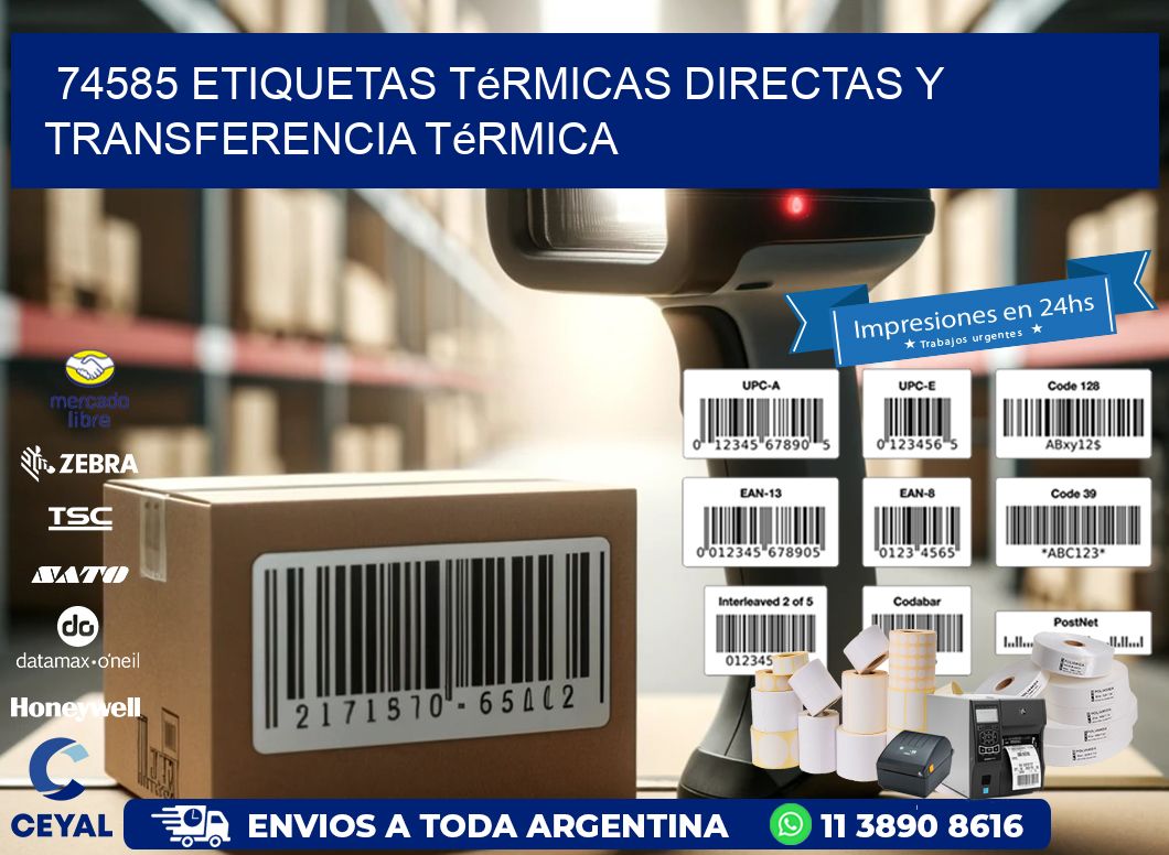 74585 etiquetas térmicas directas y transferencia térmica